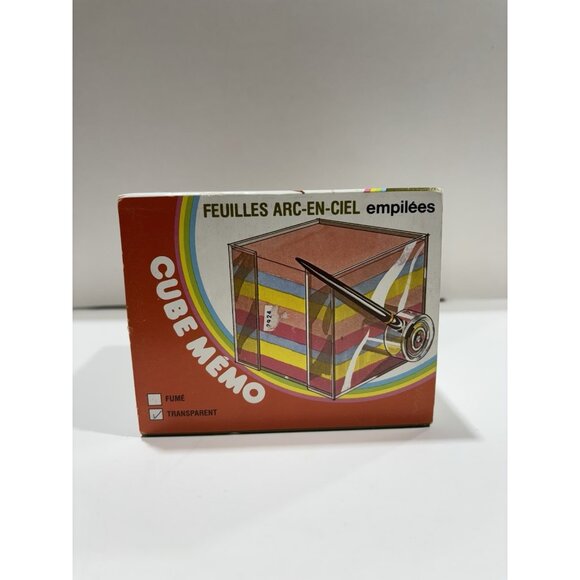 Vintage 60s Memo Cube Pen Set w/ Box — Mod Retro Office Humor Gift RARE - Picture 4 of 4